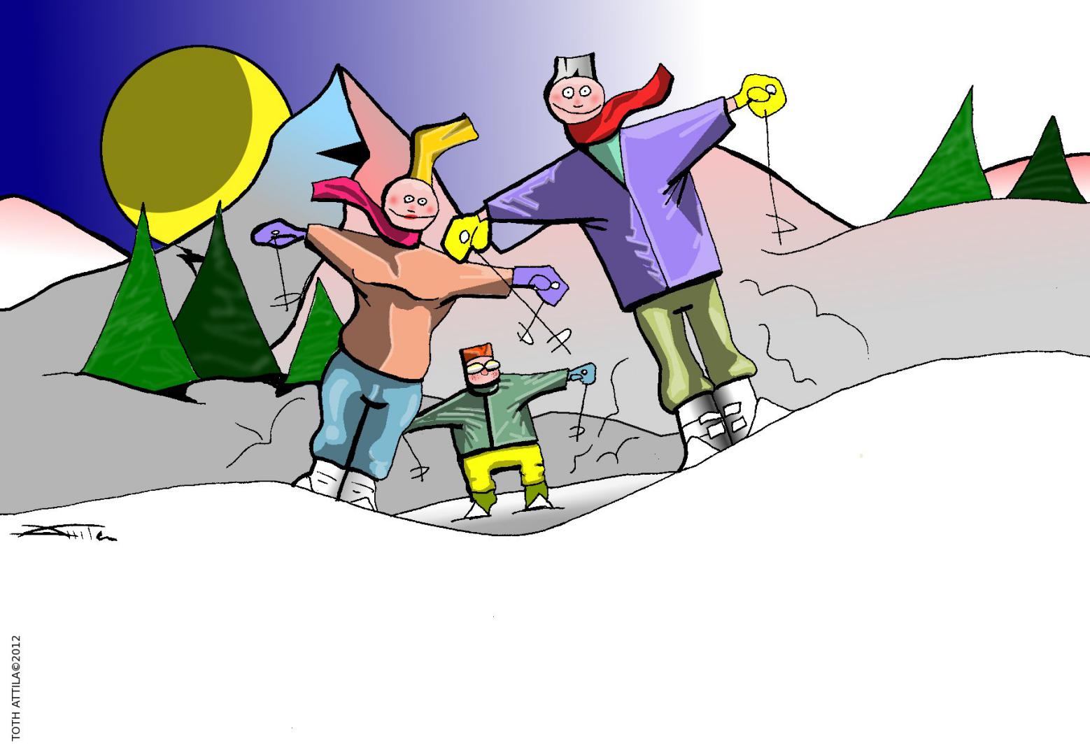 Famille au ski